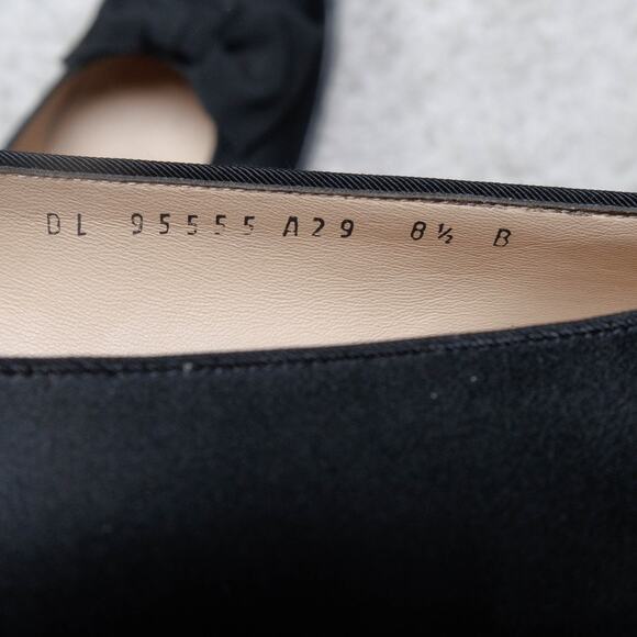 Salvatore Ferragamo Black Satin with Bow Block Heels Womens Size 8.5 - Picture 7 of 16